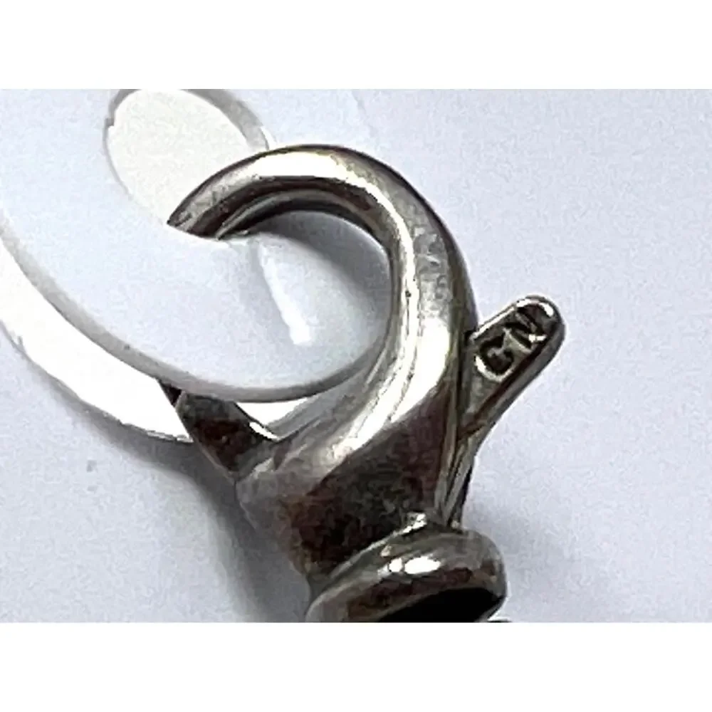 Retired 925 Silpada Sterling Silver Blue Chalcedony Quartz Charm Lobster Clasp